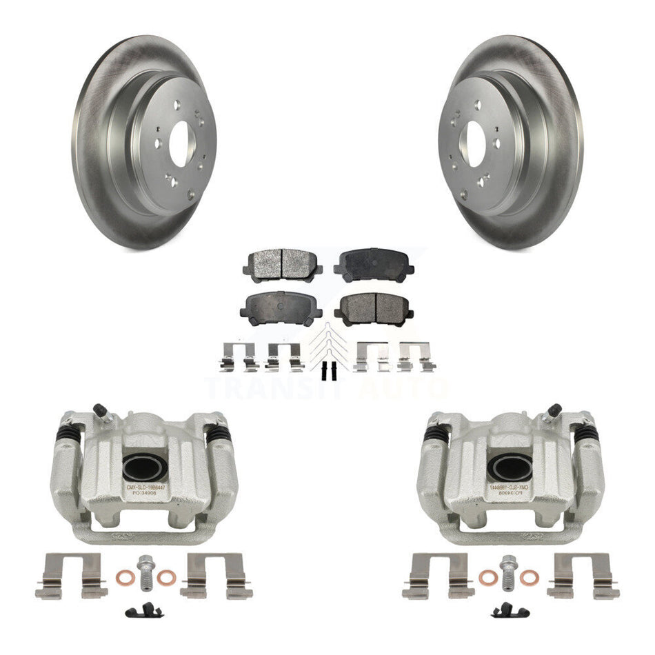 Rear Disc Brake Caliper Coated Rotors And Ceramic Pads Kit For 2011-2017 Honda Odyssey KCG-100249T