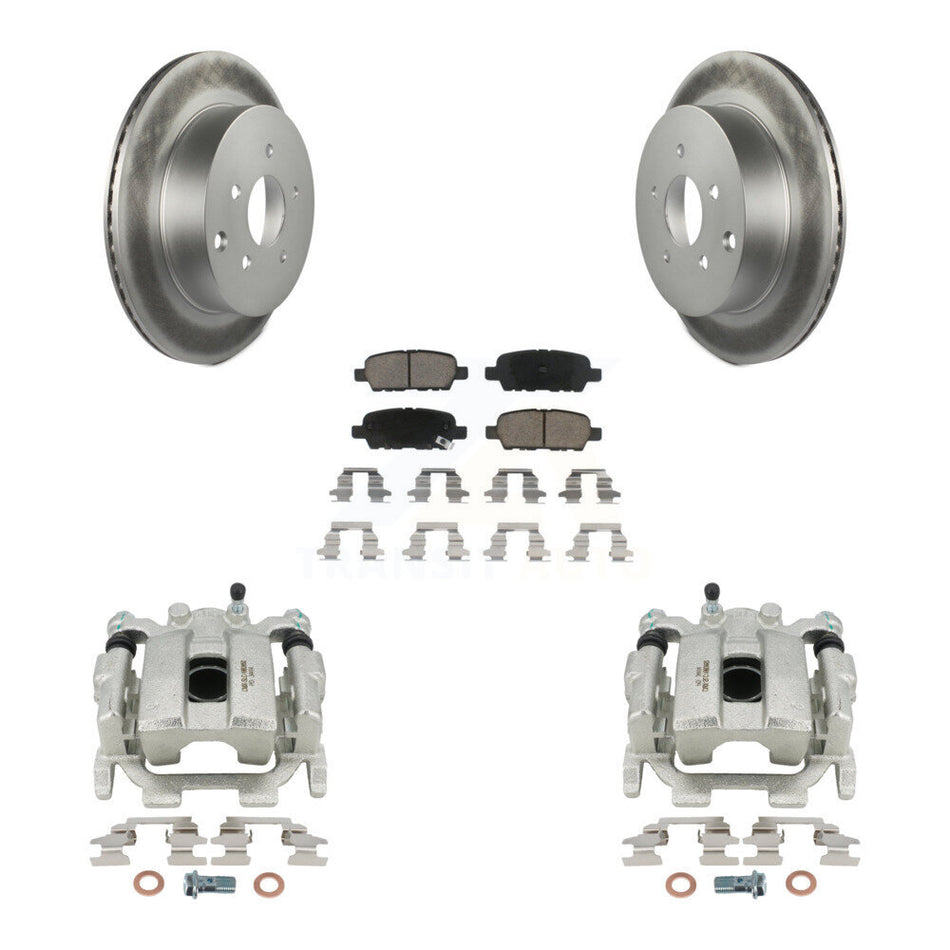 Rear Disc Brake Caliper Coated Rotors And Ceramic Pads Kit For INFINITI FX35 QX70 FX37 KCG-100250C