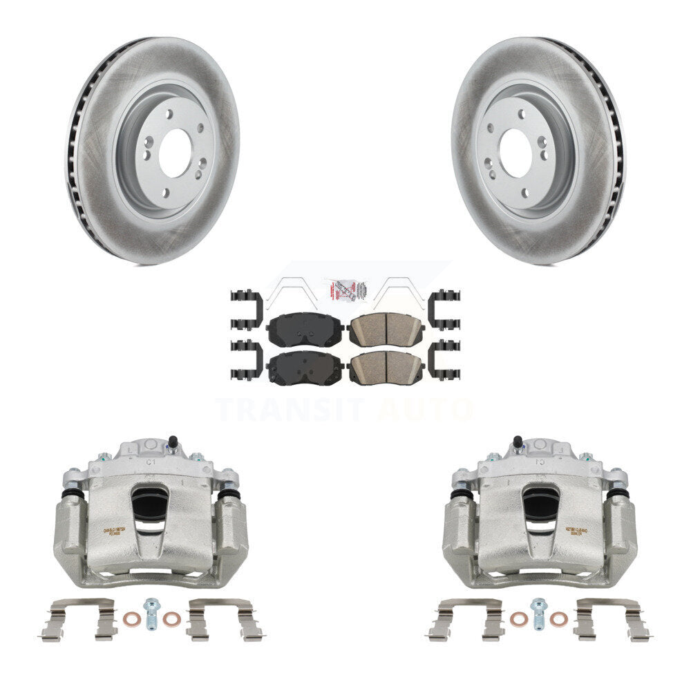 Front Disc Brake Caliper Coated Rotors And Ceramic Pad Kit For Hyundai Sonata Kia Optima KCG-100250N