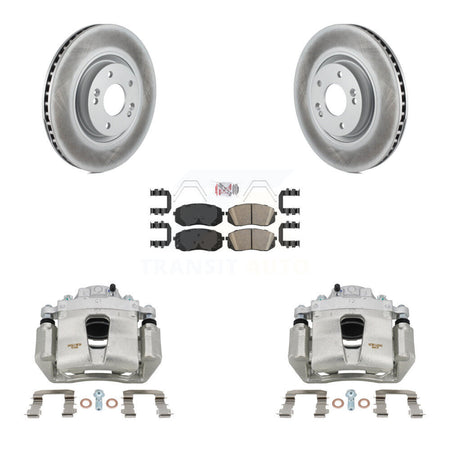 Front Disc Brake Caliper Coated Rotors And Ceramic Pad Kit For Hyundai Sonata Kia Optima KCG-100250N