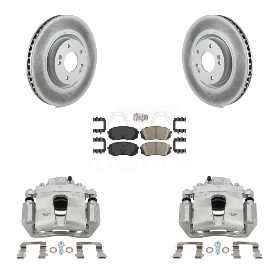 Front Disc Brake Caliper Coated Rotors And Ceramic Pad Kit For Hyundai Sonata Kia Optima KCG-100250N