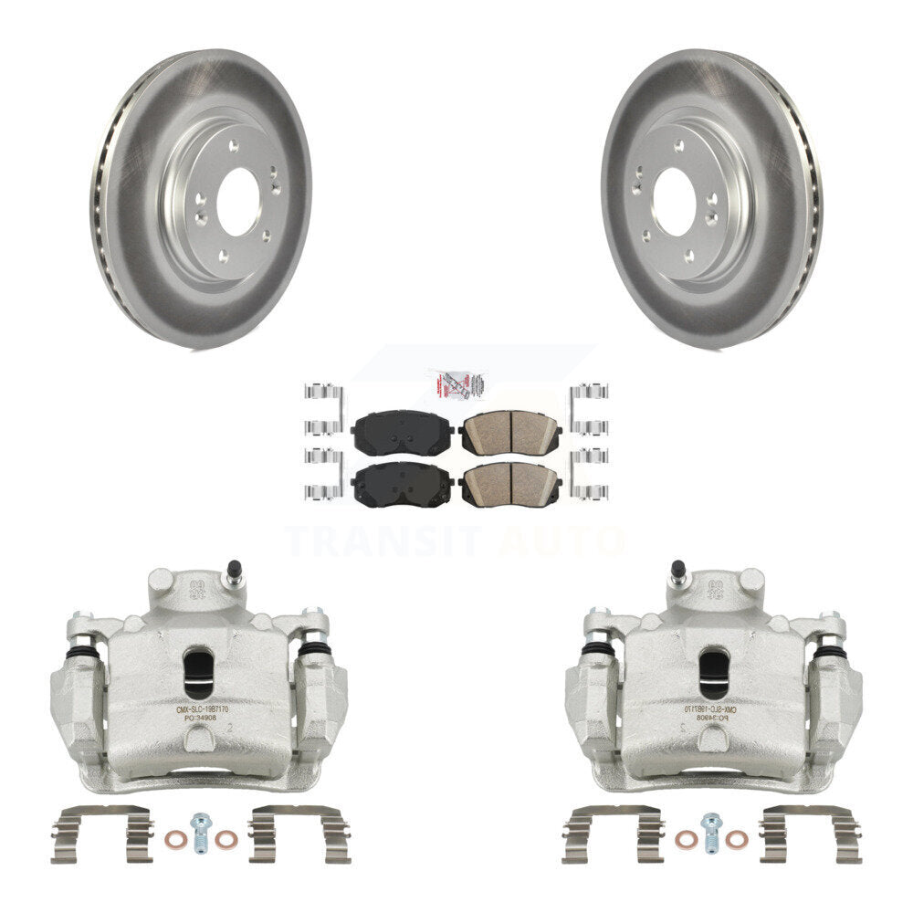 Front Disc Brake Caliper Coated Rotors And Ceramic Pad Kit For Hyundai Sonata Kia Optima KCG-100251N