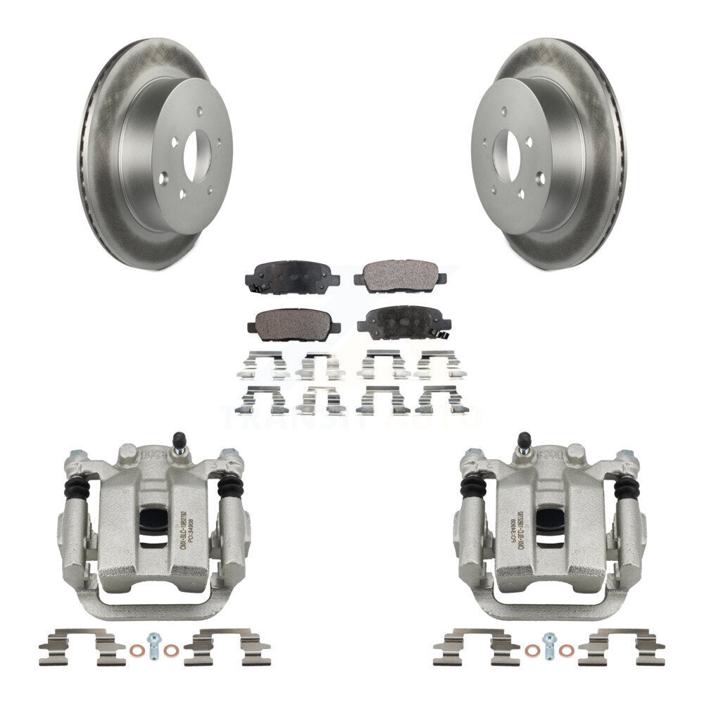 Rear Disc Brake Caliper Coated Rotors And Semi-Metallic Pads Kit For Nissan Murano Quest KCG-100251P