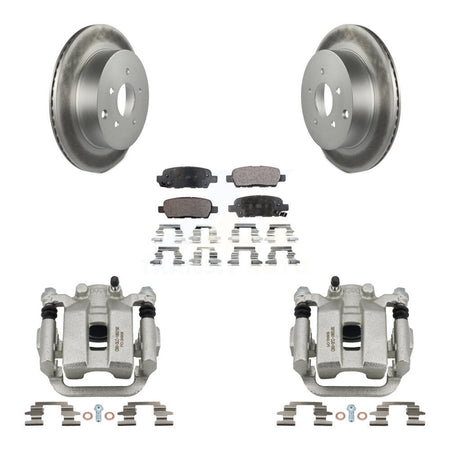 Rear Disc Brake Caliper Coated Rotors And Semi-Metallic Pads Kit For Nissan Murano Quest KCG-100251P