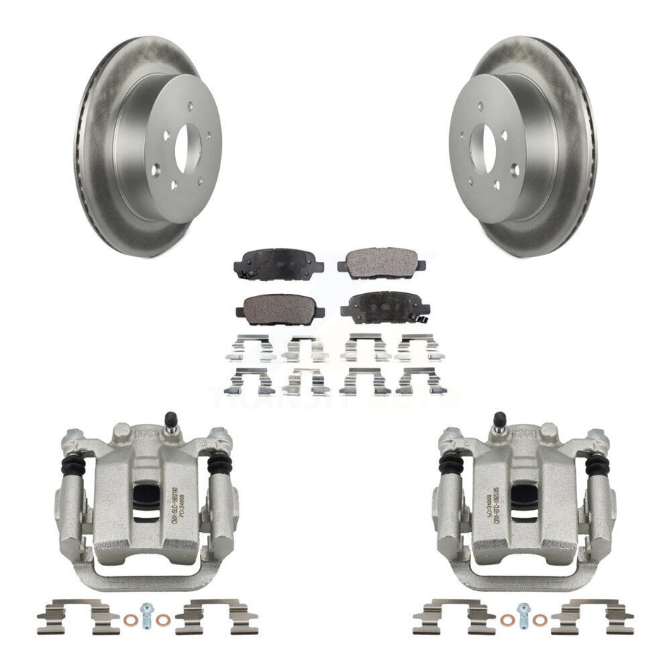 Rear Disc Brake Caliper Coated Rotors And Semi-Metallic Pads Kit For Nissan Murano Quest KCG-100251P