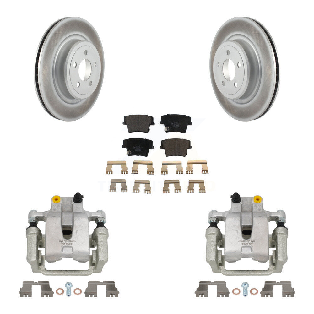 Rear Disc Brake Caliper Coat Rotor Ceramic Pad Kit For Dodge Charger With Police Package KCG-100251T