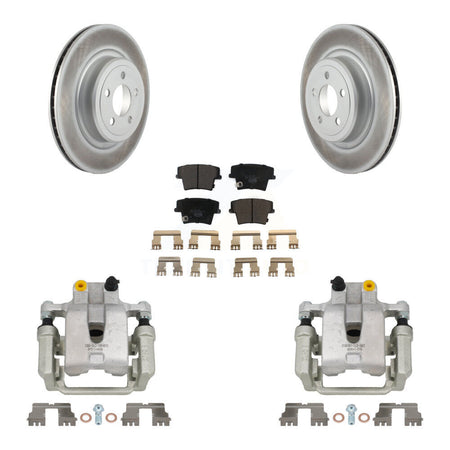 Rear Disc Brake Caliper Coat Rotor Ceramic Pad Kit For Dodge Charger With Police Package KCG-100251T