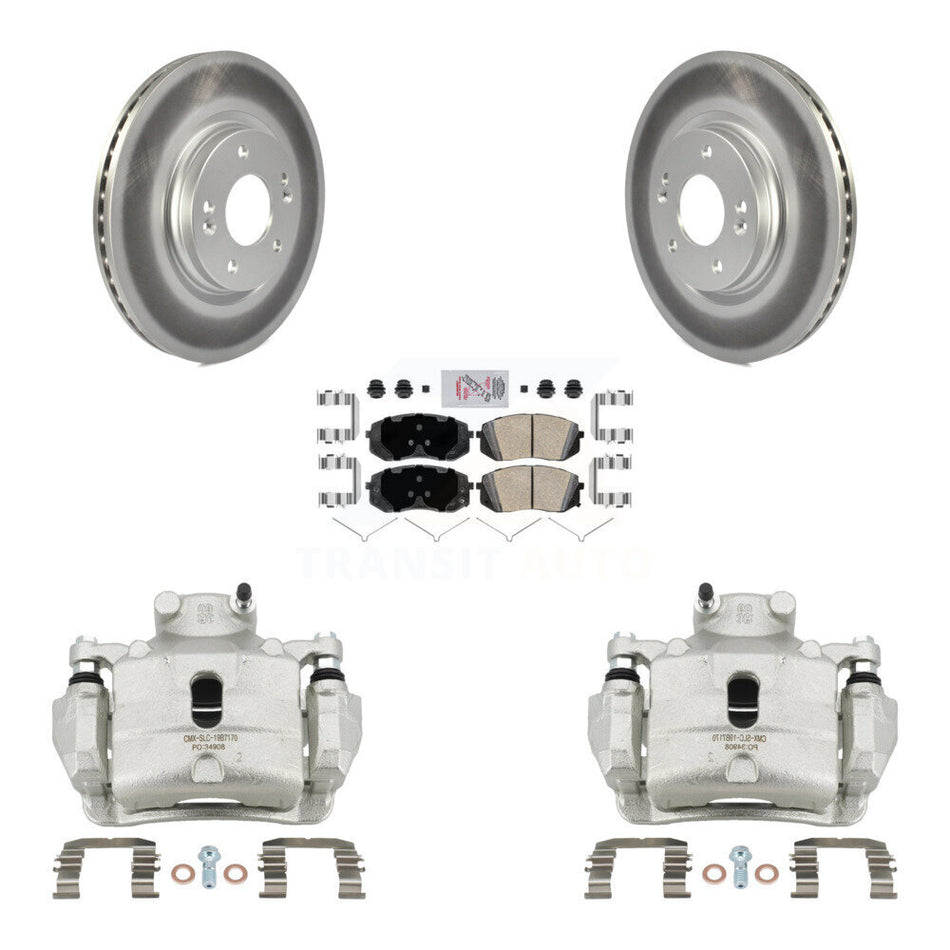 Front Disc Brake Caliper Coated Rotors And Ceramic Pad Kit For Hyundai Sonata Kia Optima KCG-100252N