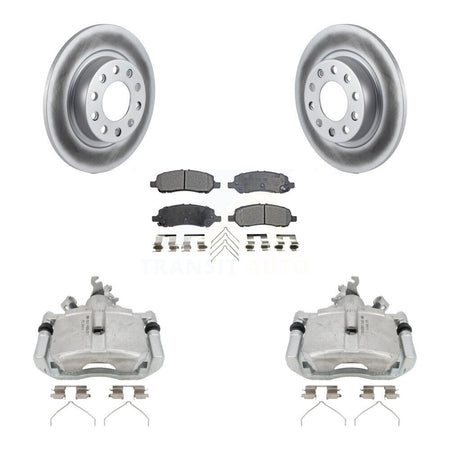 Rear Disc Brake Caliper Coated Rotors And Semi-Metallic Pad Kit For 2013-2016 Dodge Dart KCG-100252P