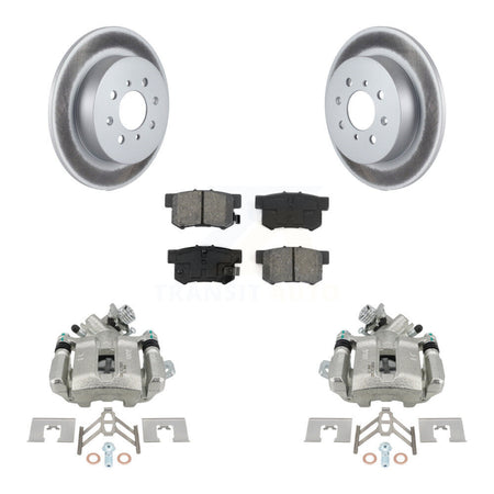 Rear Disc Brake Caliper Coated Rotors And Semi-Metallic Pad Kit For Honda Civic Acura EL KCG-100252S