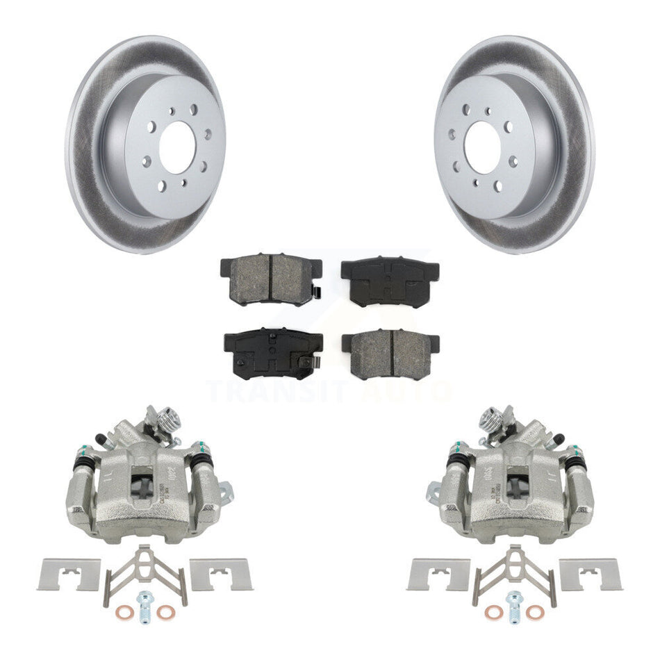 Rear Disc Brake Caliper Coated Rotors And Semi-Metallic Pad Kit For Honda Civic Acura EL KCG-100252S