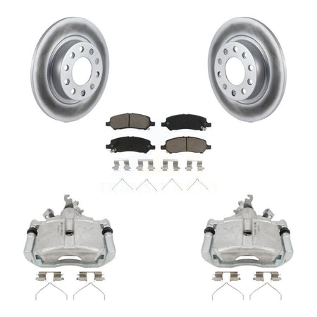 Rear Disc Brake Caliper Coated Rotors And Ceramic Pads Kit For 2013-2016 Dodge Dart KCG-100253C
