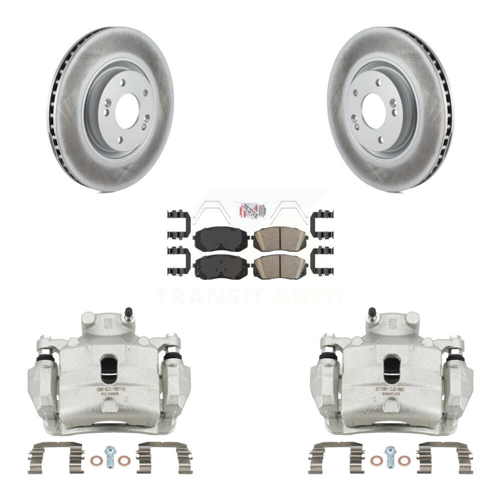 Front Disc Brake Caliper Coated Rotors And Ceramic Pad Kit For Hyundai Sonata Kia Optima KCG-100253N
