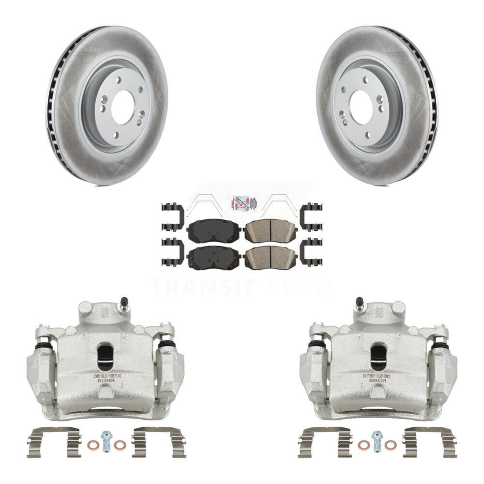 Front Disc Brake Caliper Coated Rotors And Ceramic Pad Kit For Hyundai Sonata Kia Optima KCG-100253N