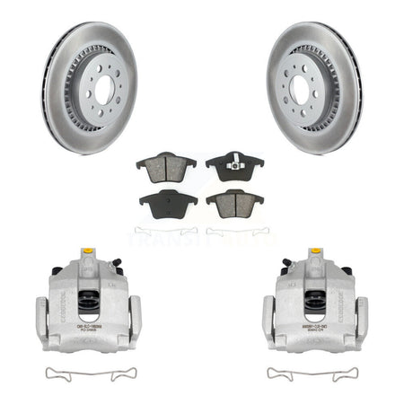 Rear Disc Brake Caliper Coated Rotors And Semi-Metallic Pad Kit For 2003-2014 Volvo XC90 KCG-100253S