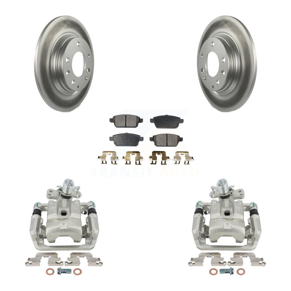 Rear Disc Brake Caliper Coated Rotors And Ceramic Pads Kit For Ford Fusion Mazda 6 Lincoln MKZ Mercury Milan Zephyr KCG-100254T