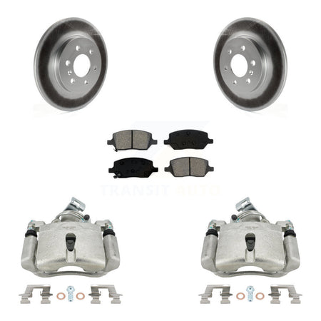 Rear Disc Brake Caliper Coated Rotors And Semi-Metallic Pads Kit For Chevrolet Uplander Buick Terraza Pontiac Montana Saturn Relay KCG-100256S by Transit Auto