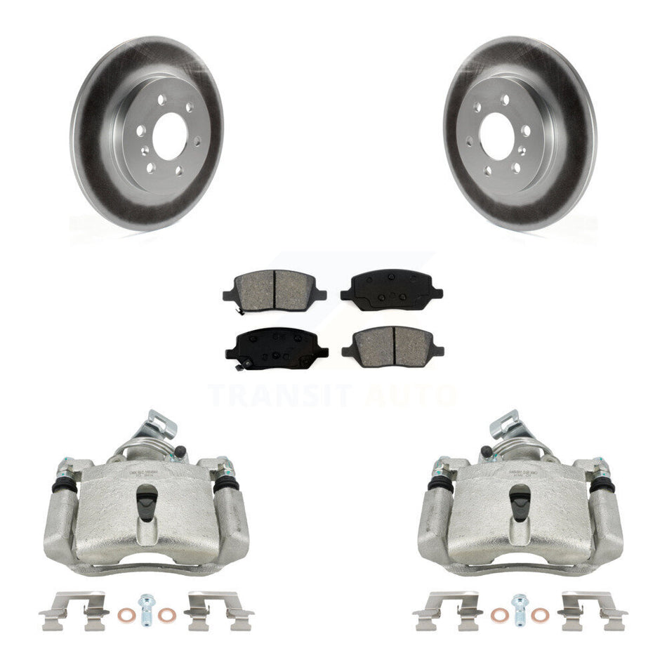 Rear Disc Brake Caliper Coated Rotors And Semi-Metallic Pads Kit For Chevrolet Uplander Buick Terraza Pontiac Montana Saturn Relay KCG-100256S