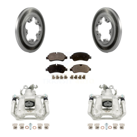 Rear Disc Brake Caliper Coat Rotor & Ceramic Pad Kit For Ford Transit-250 Transit-150 HD KCG-100256T