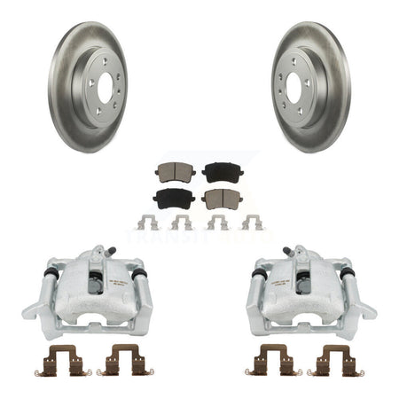 Rear Disc Brake Caliper Coated Rotors And Ceramic Pads Kit For 2009 Audi A4 Quattro Sedan Wagon With 288mm Diameter Rotor KCG-100257C by Transit Auto