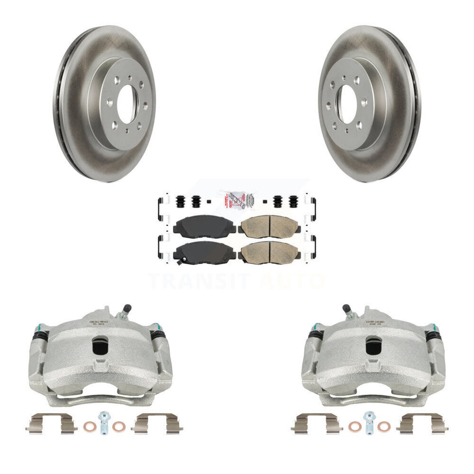 Front Disc Brake Caliper Coated Rotors And Ceramic Pads Kit For Honda Civic Insight Acura EL KCG-100257N