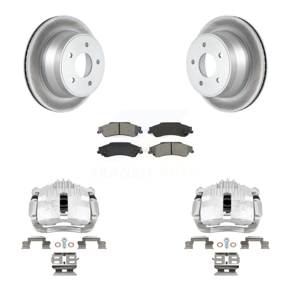 Rear Disc Brake Caliper Coated Rotors And Semi-Metallic Pads Kit For Chevrolet S10 KCG-100258S