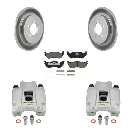 Rear Disc Brake Caliper Coated Rotors And Ceramic Pads Kit For Ford Explorer Mercury Mountaineer KCG-100259C by Transit Auto