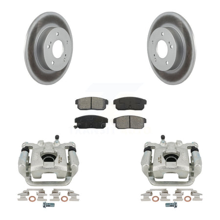 Rear Disc Brake Caliper Coated Rotors And Semi-Metallic Pads Kit For 2003 Nissan Maxima From 01 03 KCG-100259S by Transit Auto