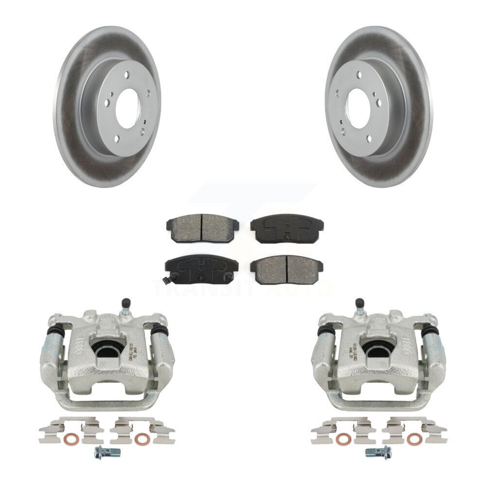 Rear Disc Brake Caliper Coated Rotors And Semi-Metallic Pads Kit For 2003 Nissan Maxima From 01 03 KCG-100259S