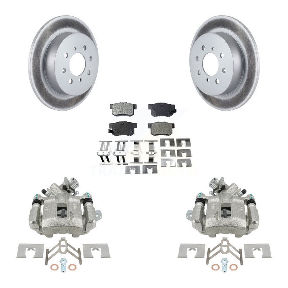 Rear Disc Brake Caliper Coated Rotors And Semi-Metallic Pad Kit For Honda Civic Acura EL KCG-100260P