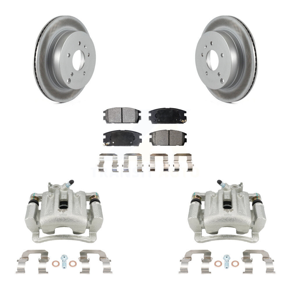 Rear Brake Caliper Coat Rotors Ceramic Pad Kit For Chevrolet Equinox Pontiac Torrent Vue KCG-100260T