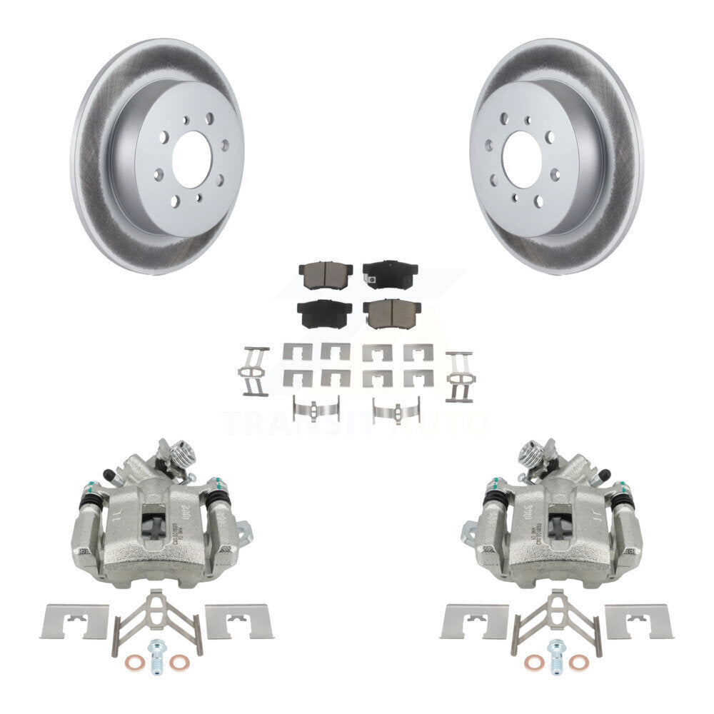 Rear Disc Brake Caliper Coated Rotors And Ceramic Pads Kit For Honda Civic Acura EL KCG-100261C