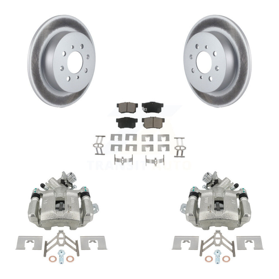 Rear Disc Brake Caliper Coated Rotors And Ceramic Pads Kit For Honda Civic Acura EL KCG-100261C
