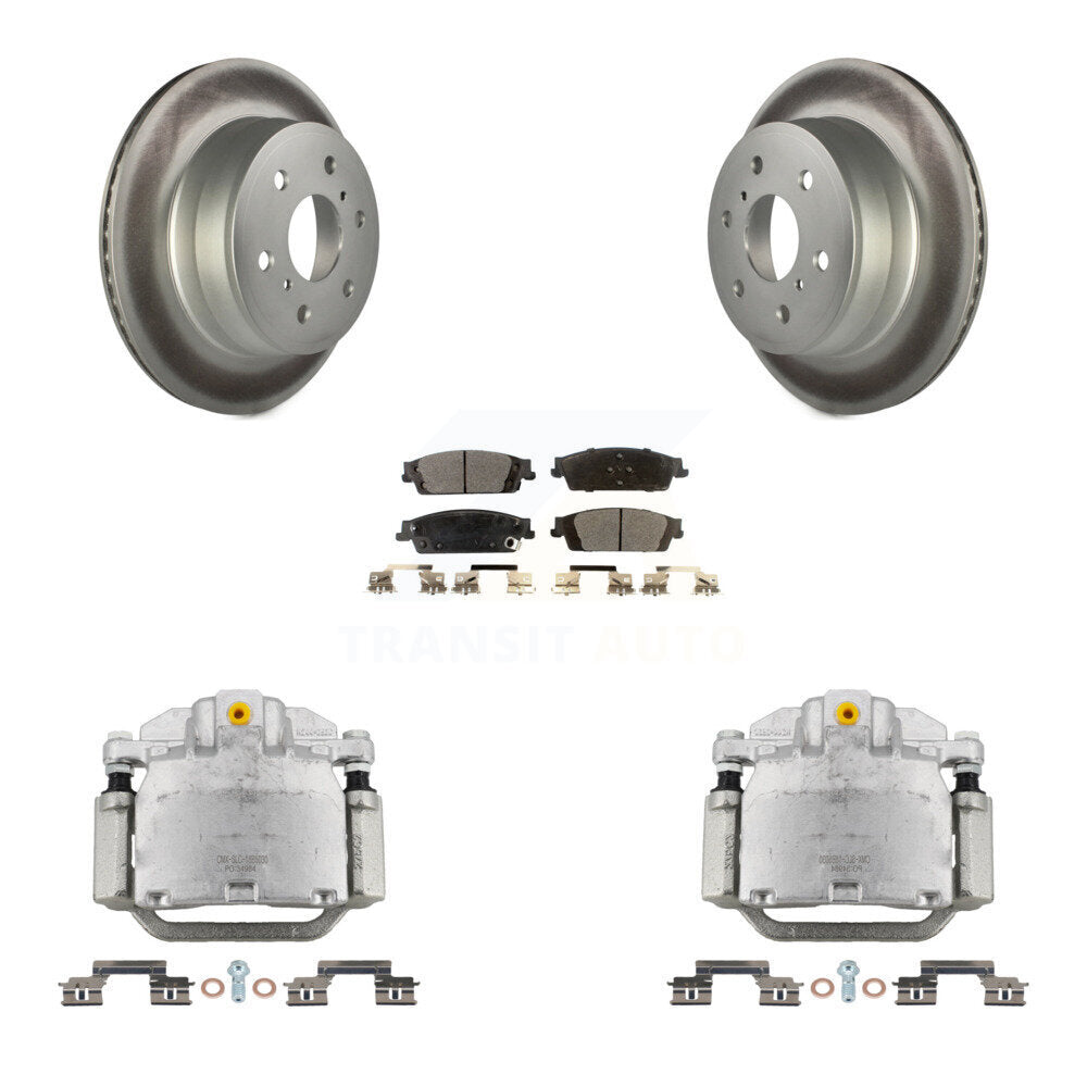 Rear Brake Caliper Coat Rotor Ceramic Pad Kit For GMC Chevrolet Sierra 1500 Silverado XL KCG-100262T
