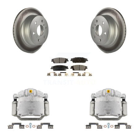 Rear Brake Caliper Coat Rotor Ceramic Pad Kit For GMC Chevrolet Sierra 1500 Silverado XL KCG-100262T