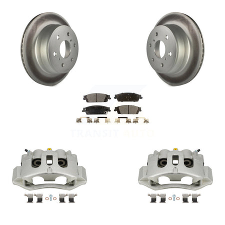 Rear Disc Brake Caliper Coated Rotors And Ceramic Pads Kit For Chevrolet Suburban HD KCG-100263T