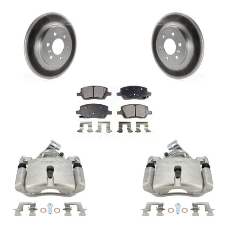 Rear Disc Brake Caliper Coated Rotors And Semi-Metallic Pads Kit For Chevrolet Uplander Buick Terraza Pontiac Montana Saturn Relay KCG-100264P by Transit Auto