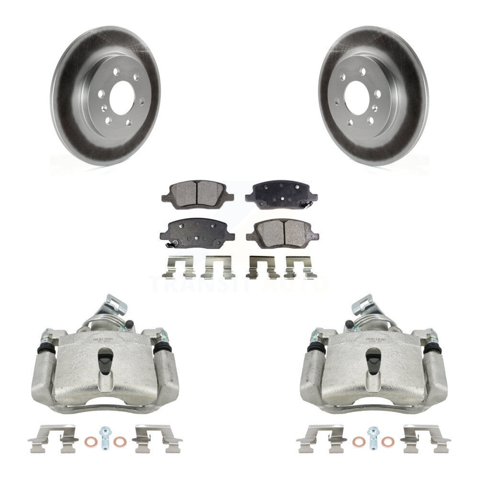Rear Disc Brake Caliper Coated Rotors And Semi-Metallic Pads Kit For Chevrolet Uplander Buick Terraza Pontiac Montana Saturn Relay KCG-100264P