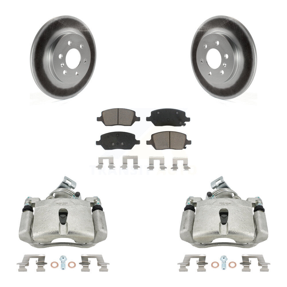 Rear Disc Brake Caliper Coated Rotors And Ceramic Pads Kit For Chevrolet Uplander Buick Terraza Pontiac Montana Saturn Relay KCG-100265C by Transit Auto