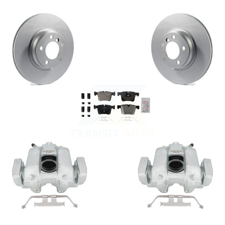 Front Disc Brake Caliper Coated Rotors And Semi-Metallic Pads Kit For BMW 330e KCG-100265N