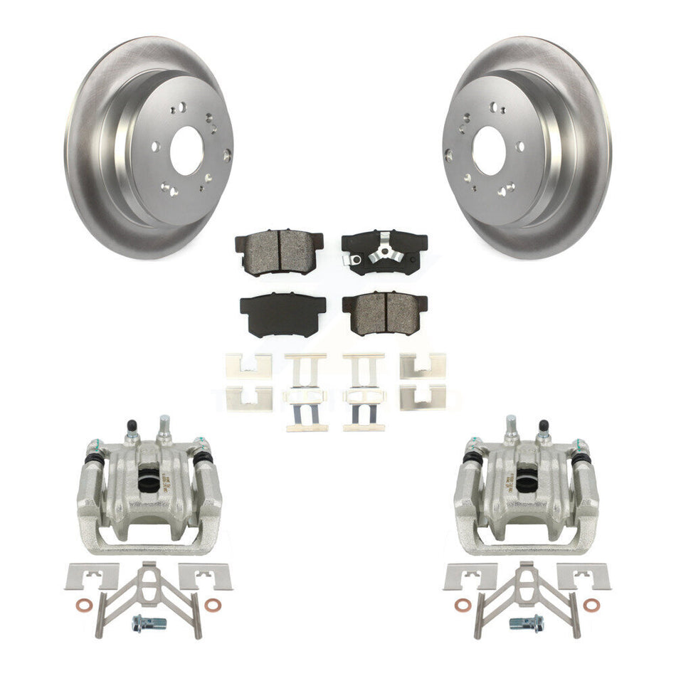 Rear Disc Brake Caliper Coated Rotors And Semi-Metallic Pads Kit For Honda CR-V Acura RDX KCG-100265S