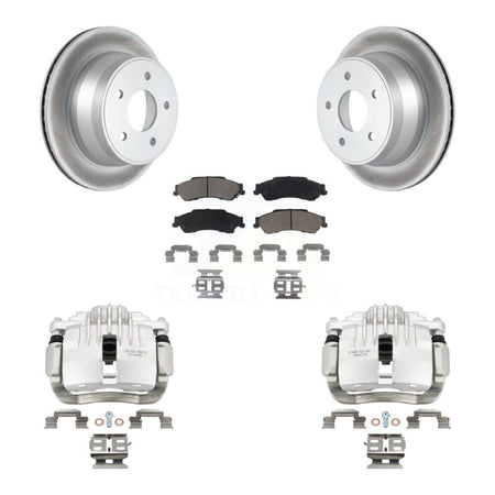 Rear Brake Caliper Coat Rotors Ceramic Pad Kit For Chevrolet GMC Blazer S10 Jimmy Sonoma KCG-100266C