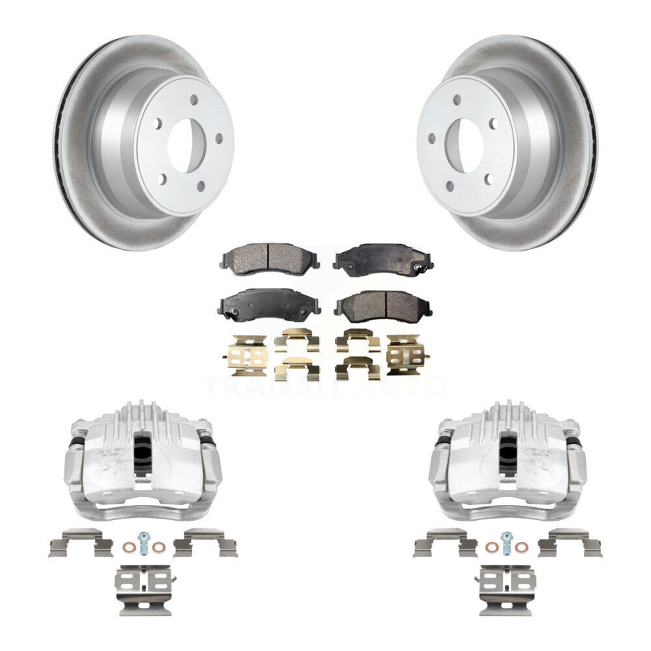 Rear Disc Brake Caliper Coated Rotors And Semi-Metallic Pads Kit For Chevrolet S10 KCG-100266P