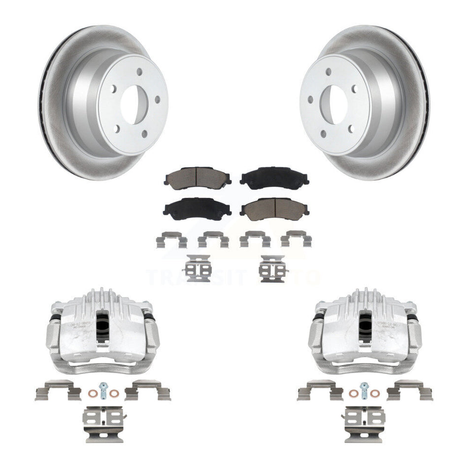 Rear Disc Brake Caliper Coated Rotors And Ceramic Pads Kit For Chevrolet S10 KCG-100267C