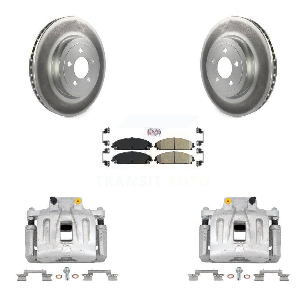 Front Brake Caliper Coat Rotor Ceramic Pad Kit For Chrysler 300 Dodge Charger Challenger KCG-100267N