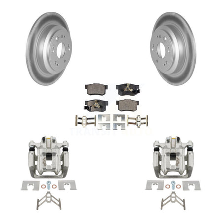 Rear Disc Brake Caliper Coated Rotors And Ceramic Pads Kit For 2012-2015 Honda Crosstour KCG-100267T