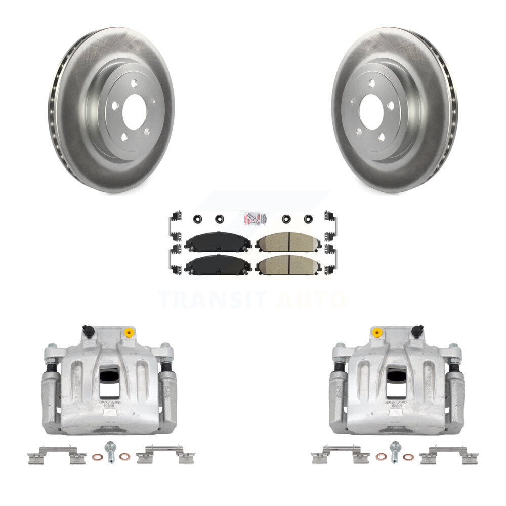 Front Brake Caliper Coat Rotor Ceramic Pad Kit For Chrysler 300 Dodge Charger Challenger KCG-100268N