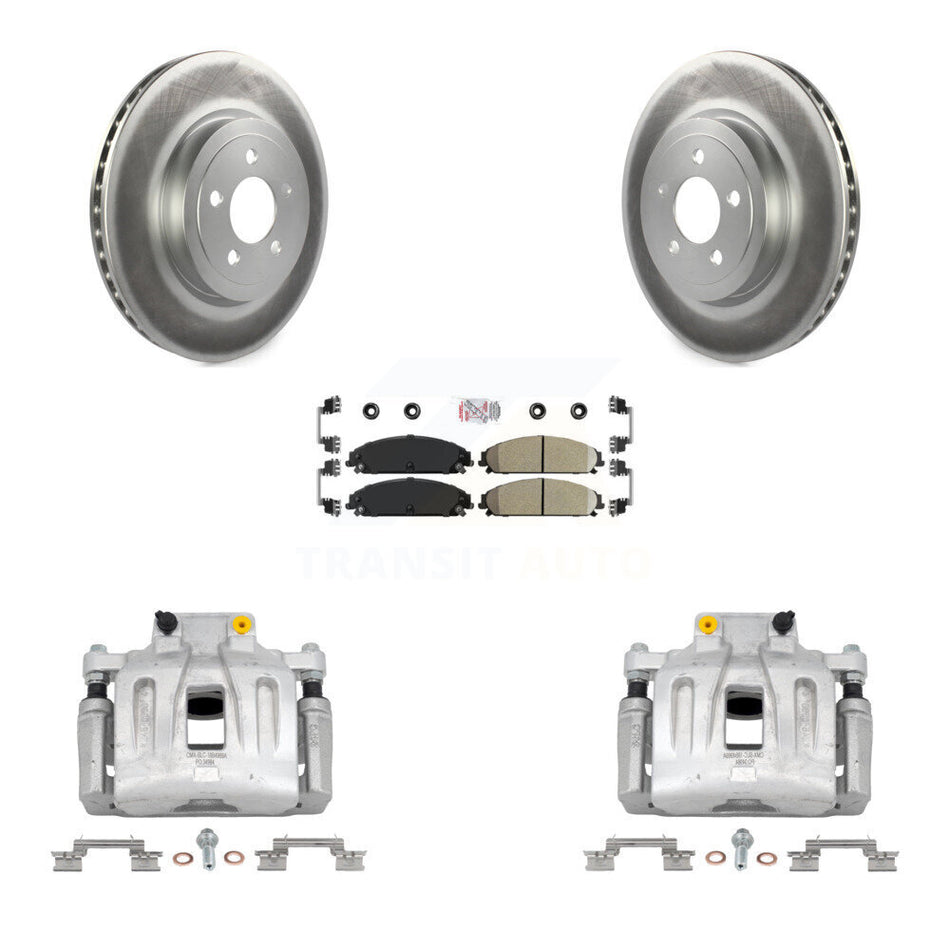 Front Brake Caliper Coat Rotor Ceramic Pad Kit For Chrysler 300 Dodge Charger Challenger KCG-100268N
