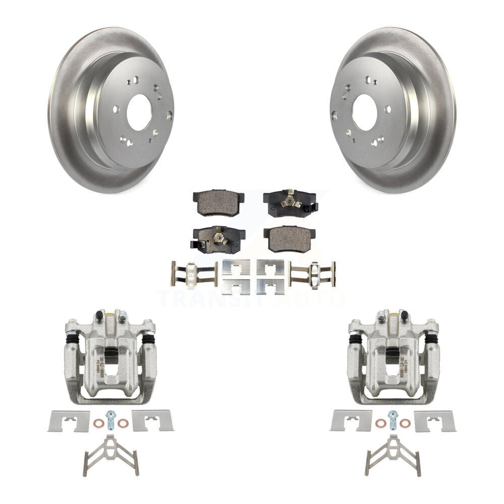 Rear Disc Brake Caliper Coated Rotors And Ceramic Pads Kit For Honda CR-V Acura RDX KCG-100268T
