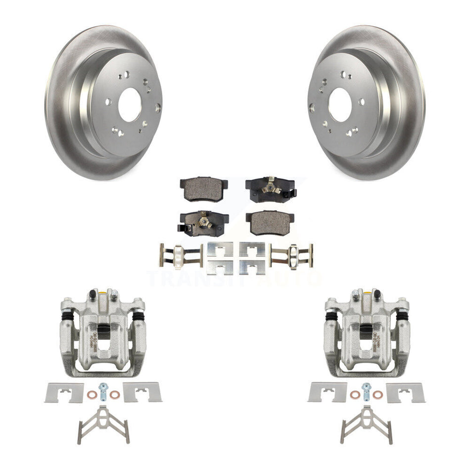 Rear Disc Brake Caliper Coated Rotors And Ceramic Pads Kit For Honda CR-V Acura RDX KCG-100268T
